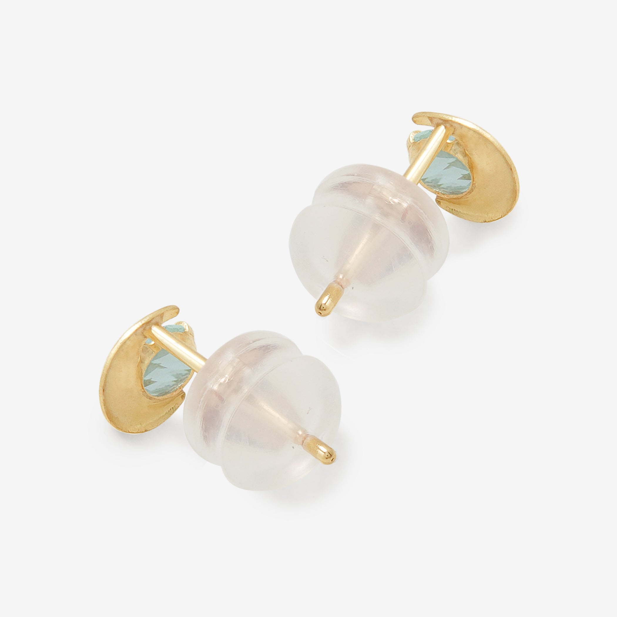 【WEB限定】3月誕生石 K10 イエローゴールド アクアマリン ムーン ピアス