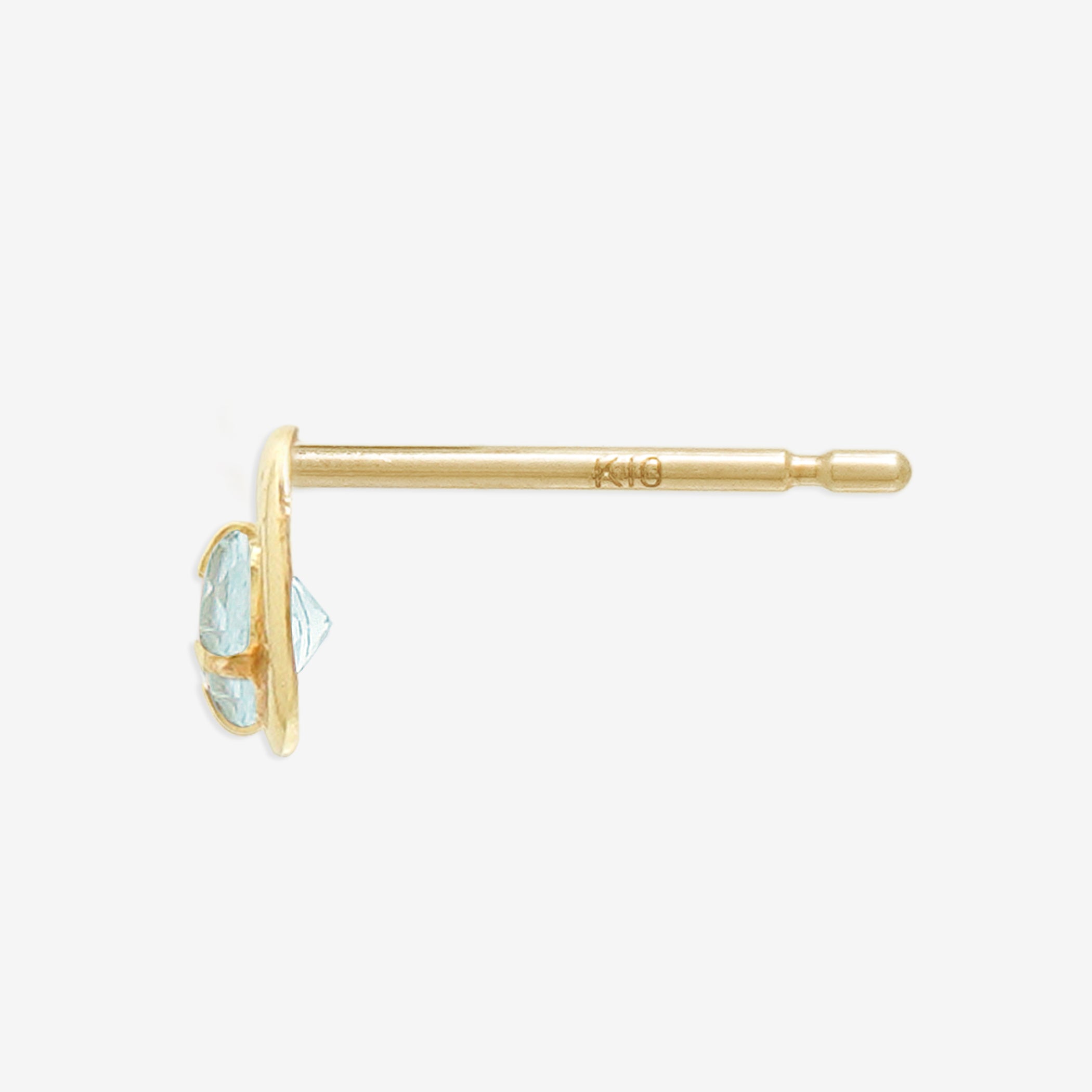 【WEB限定】3月誕生石 K10 イエローゴールド アクアマリン ムーン ピアス
