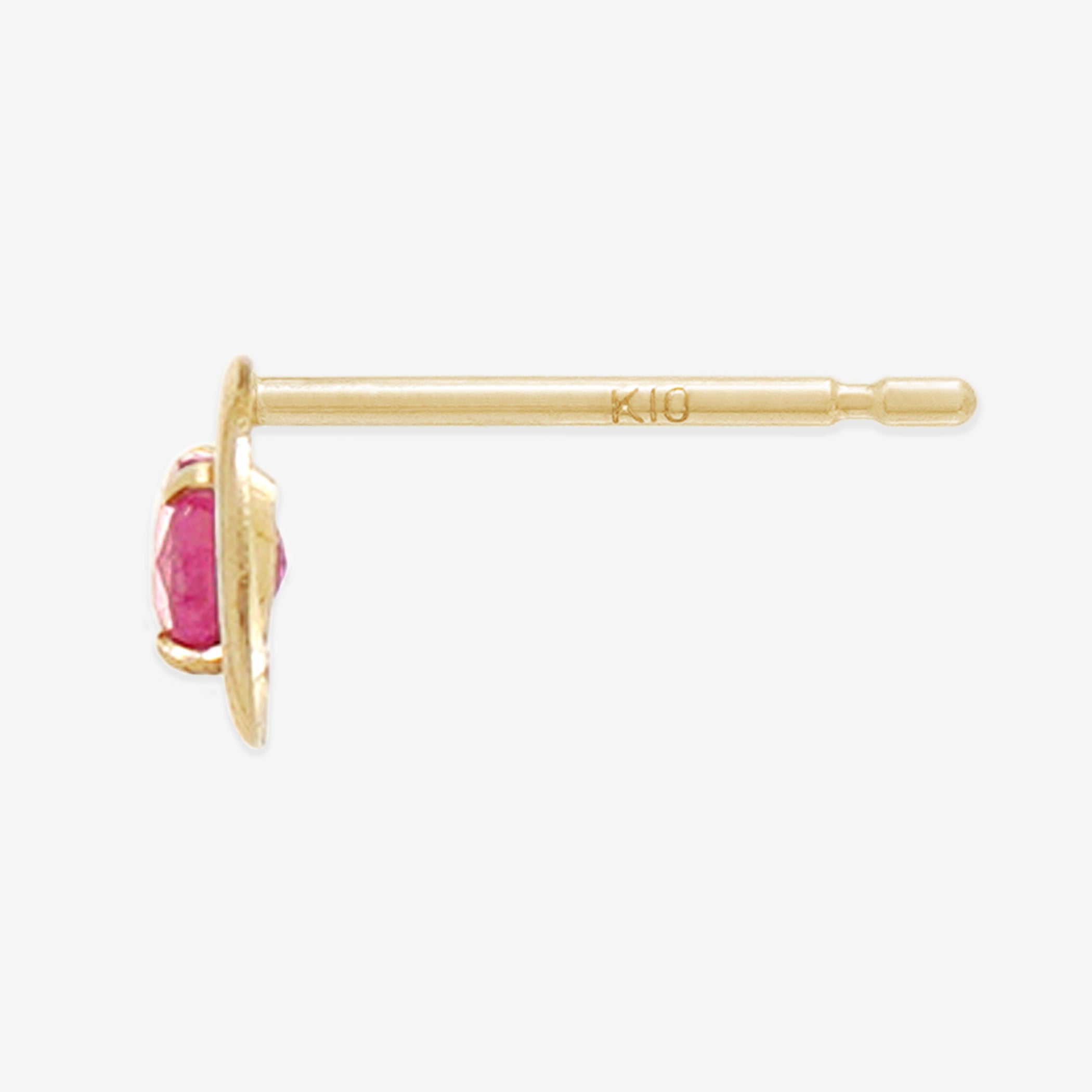 【WEB限定】7月誕生石 K10 イエローゴールド ルビー ムーン ピアス