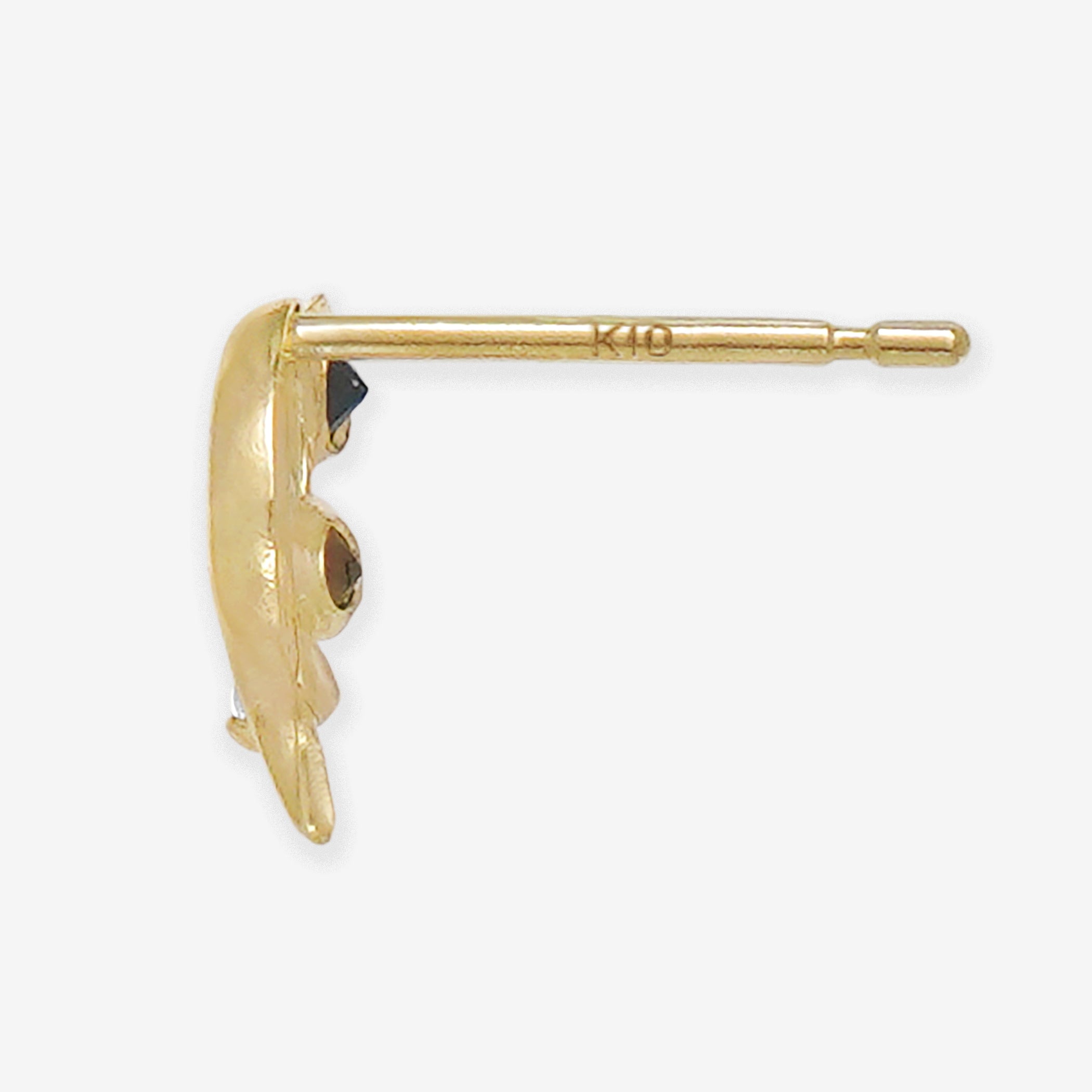 【WEB限定】K10 イエローゴールド オニキス ハート ピアス