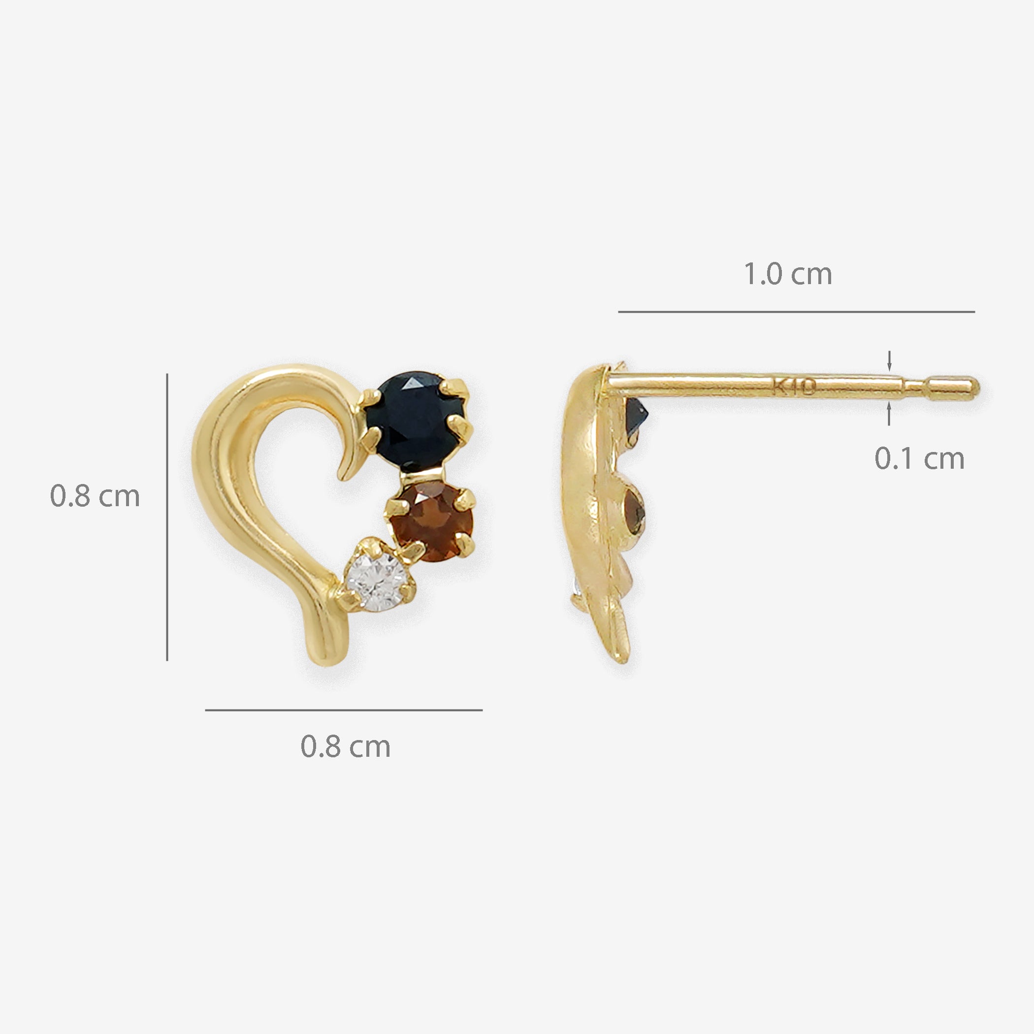 【WEB限定】K10 イエローゴールド オニキス ハート ピアス