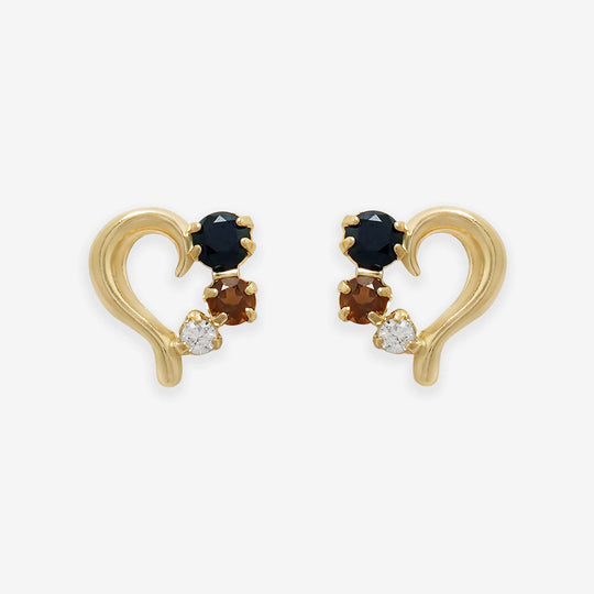 【WEB限定】K10 イエローゴールド オニキス ハート ピアス