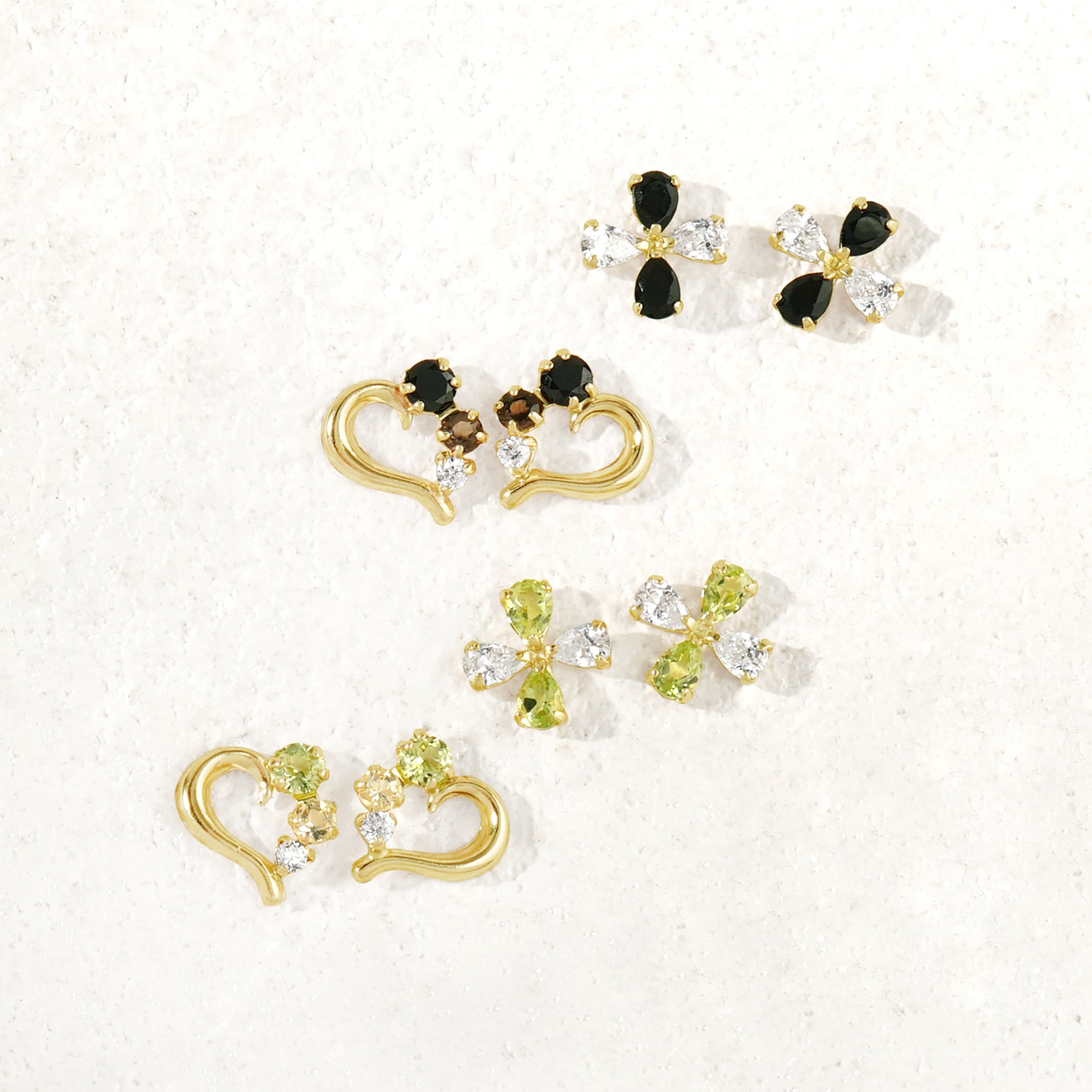 【WEB限定】8月誕生石 K10 イエローゴールド ペリドット ハート ピアス