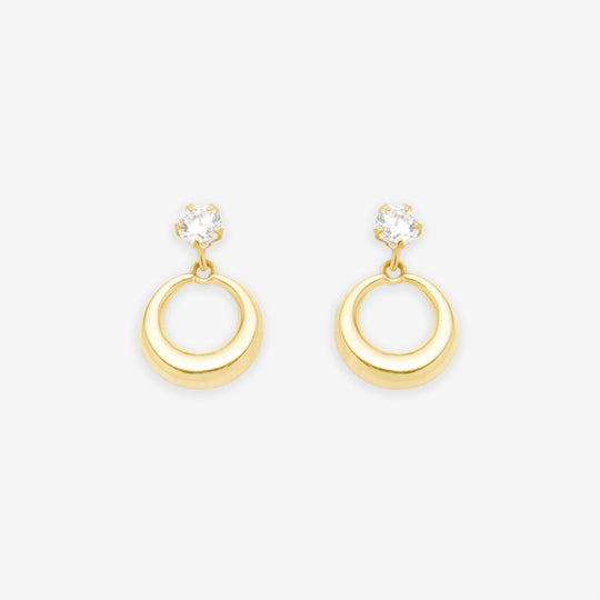 K10 イエローゴールド キュービックジルコニア ピアス