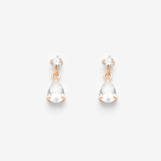 K10 ピンクゴールド キュービックジルコニア しずく ピアス