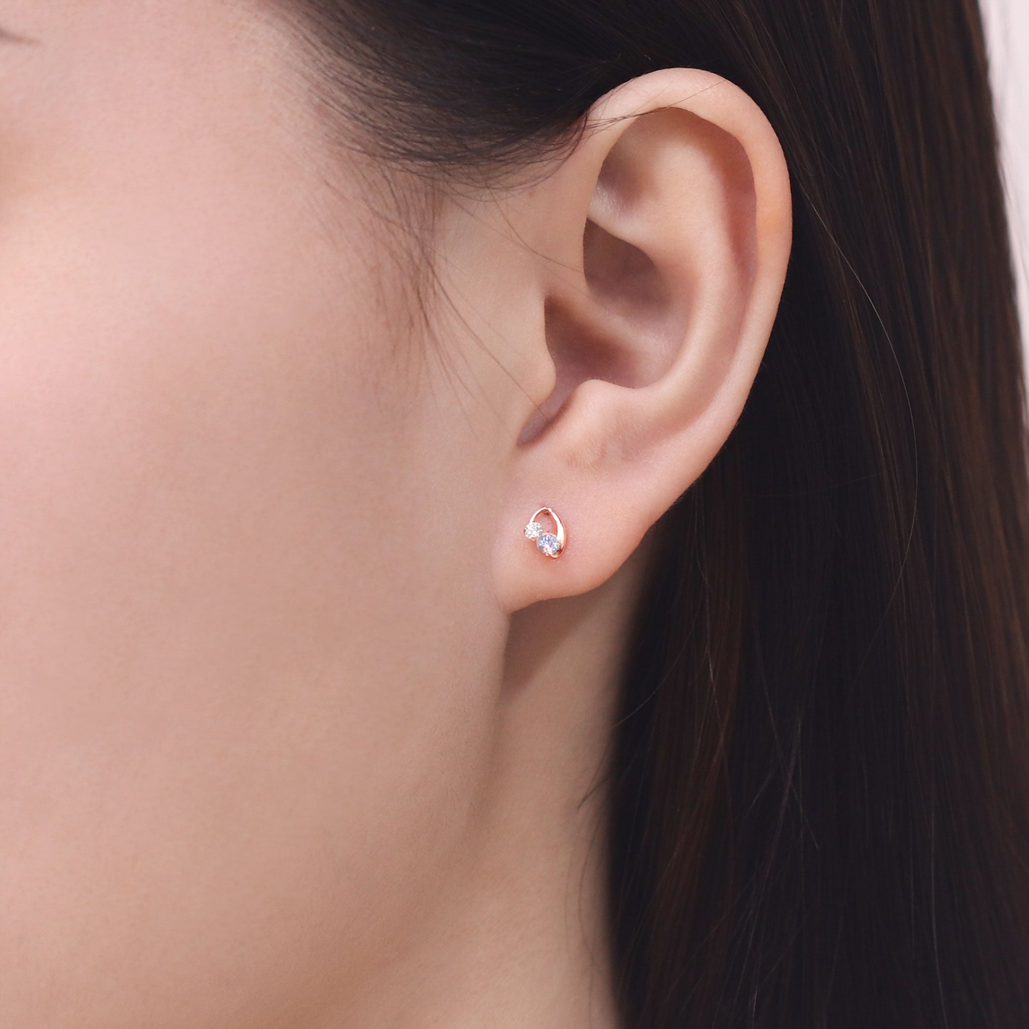 K10 ピンクゴールド キュービックジルコニア ピアス – Milluflora