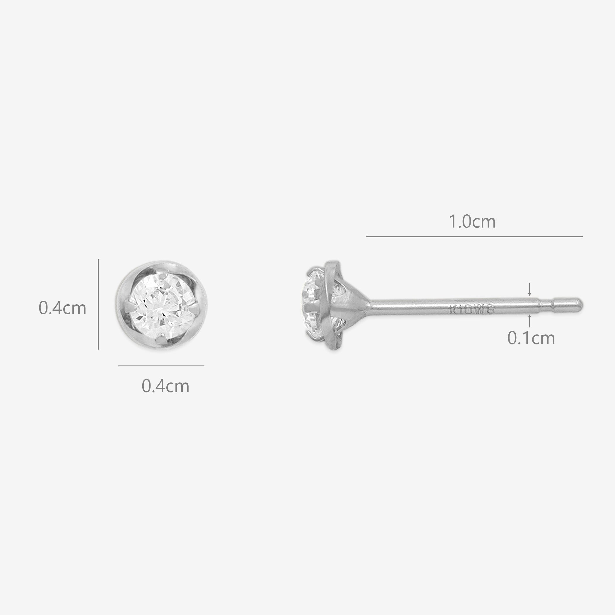 K10 ホワイトゴールド キュービックジルコニア ピアス