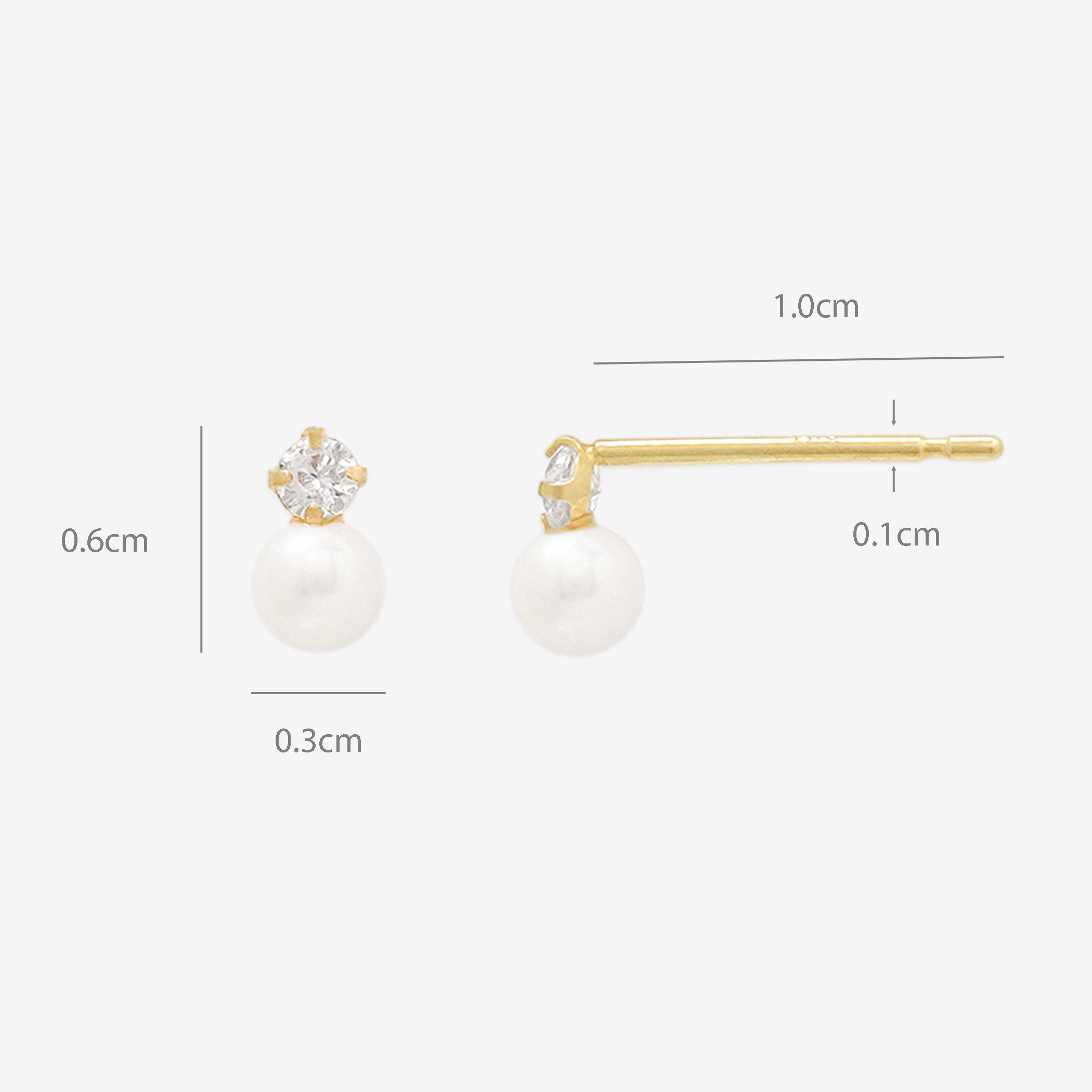 6月誕生石 K10 イエローゴールド 淡水パール ピアス