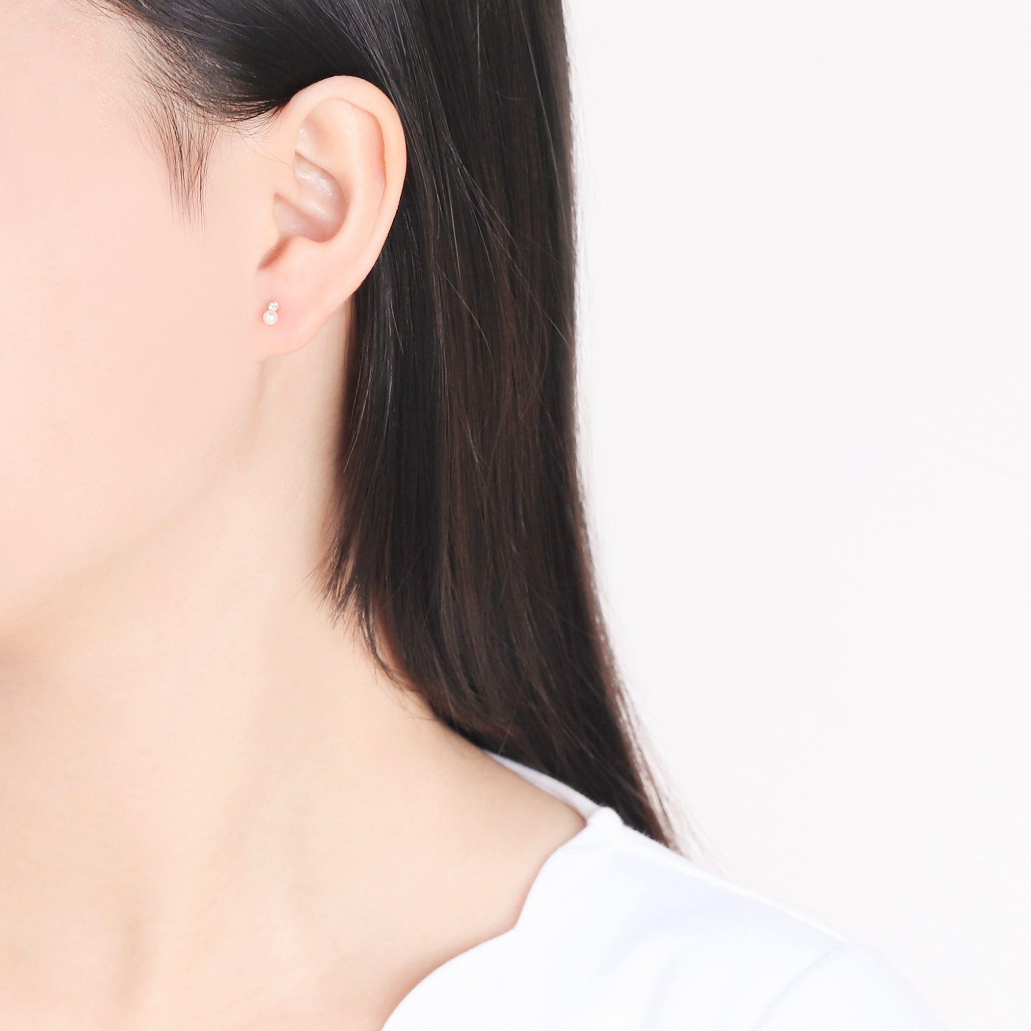 6月誕生石 K10 イエローゴールド 淡水パール ピアス