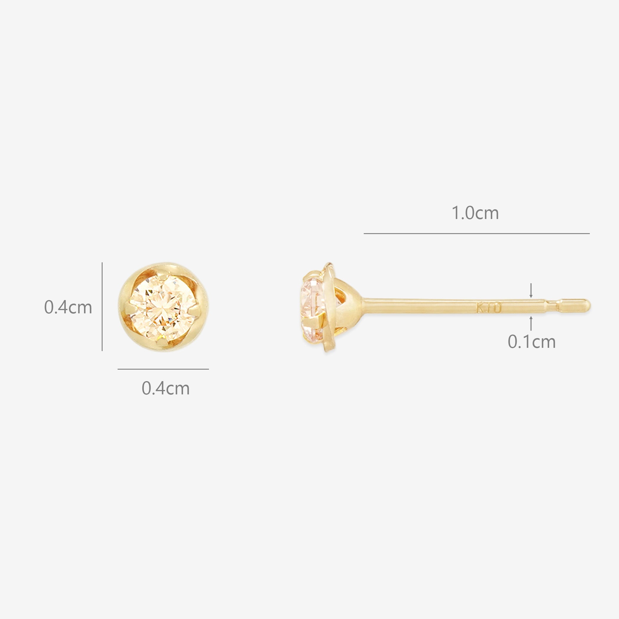 K10 イエローゴールド キュービックジルコニア ピアス