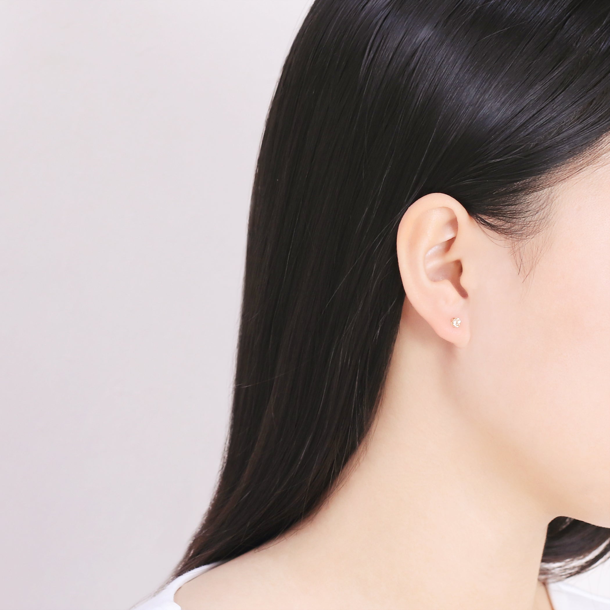 K10 イエローゴールド キュービックジルコニア ピアス