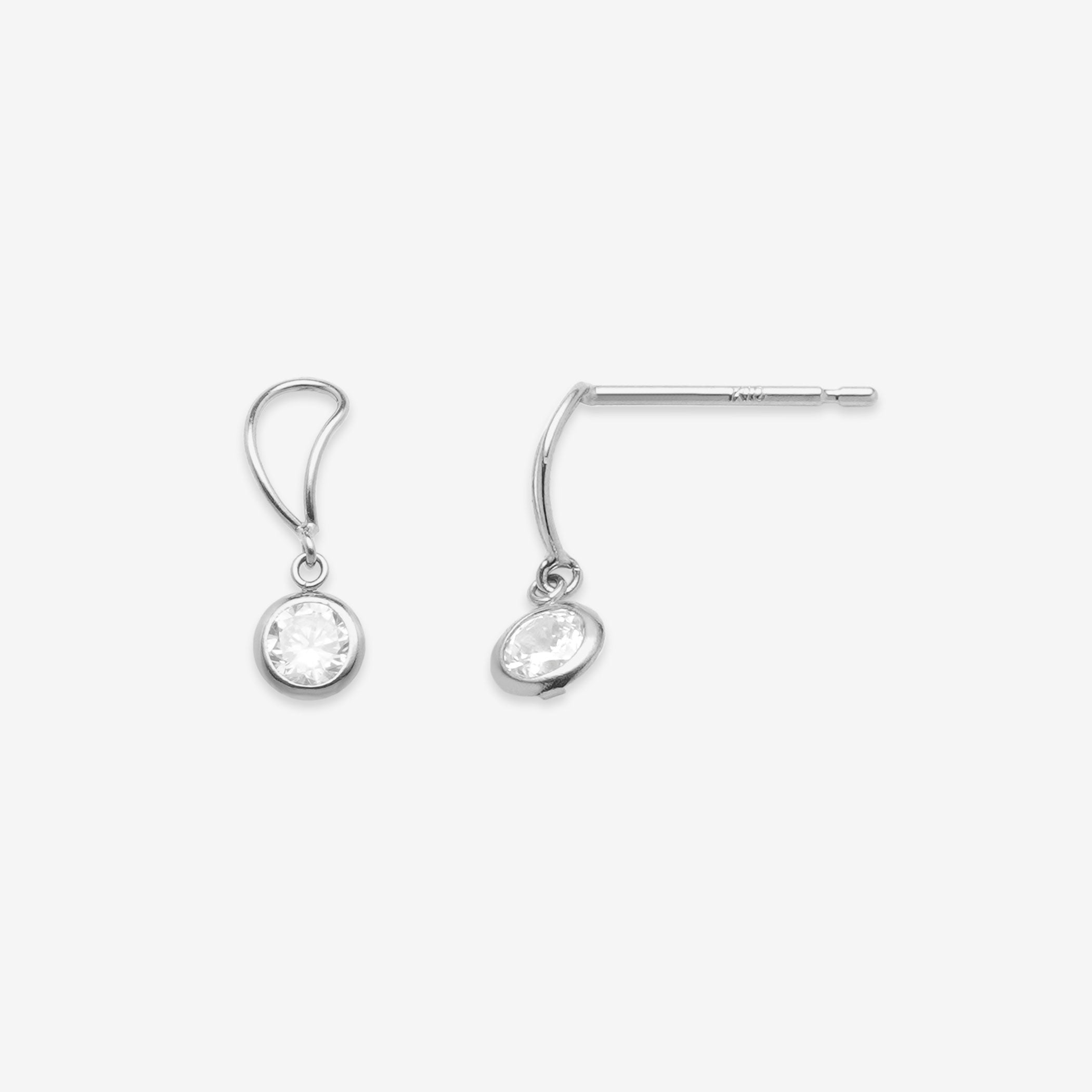 K10 ホワイトゴールド キュービックジルコニア ピアス