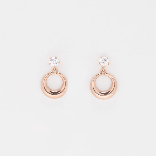 K10 ピンクゴールド キュービックジルコニア ピアス