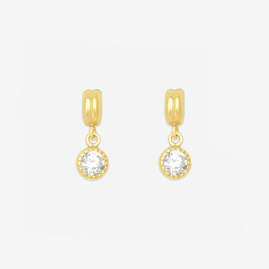 K10 イエローゴールド キュービックジルコニア ピアス