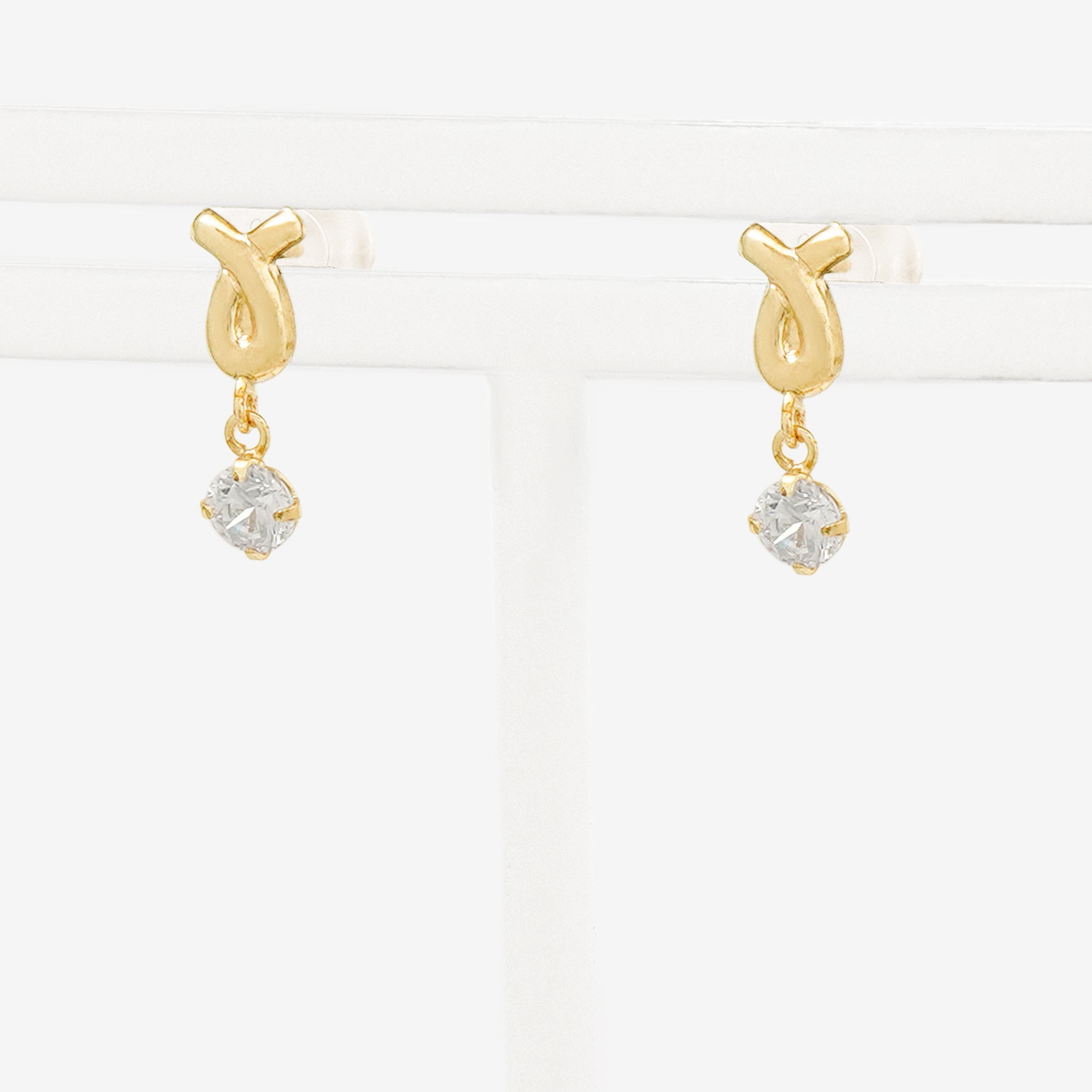 K10 イエローゴールド キュービックジルコニア ピアス