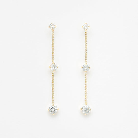 【WEB限定】K10 イエローゴールド キュービックジルコニア ピアス