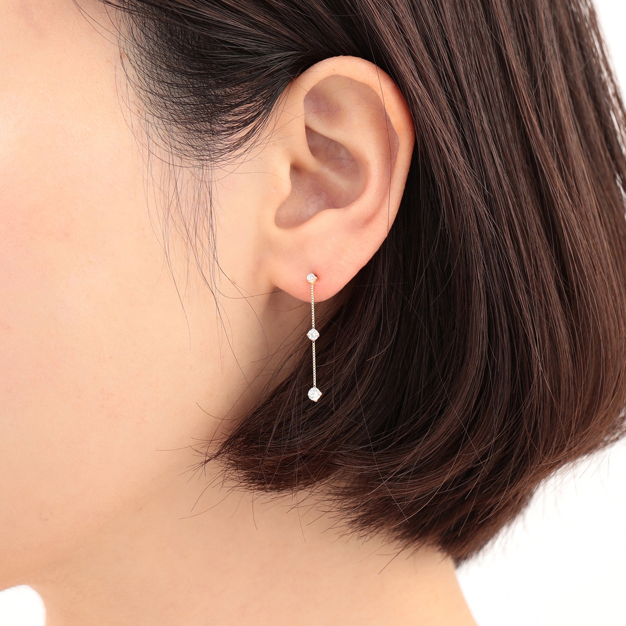 WEB限定】K10 イエローゴールド キュービックジルコニア ピアス