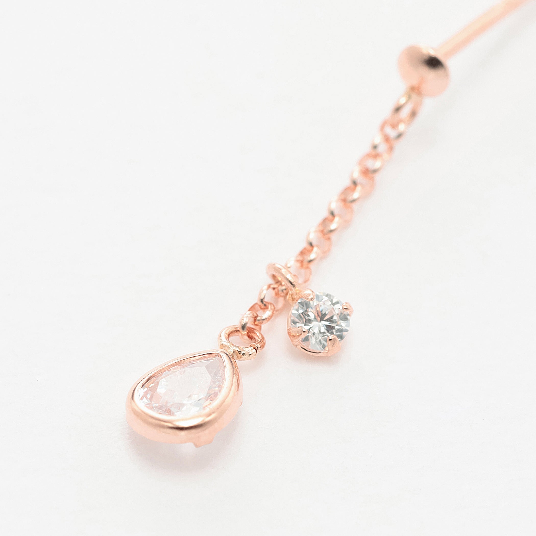【WEB限定】K10 ピンクゴールド キュービックジルコニア しずく ピアス
