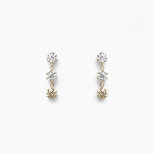 K10 イエローゴールド キュービックジルコニア ピアス