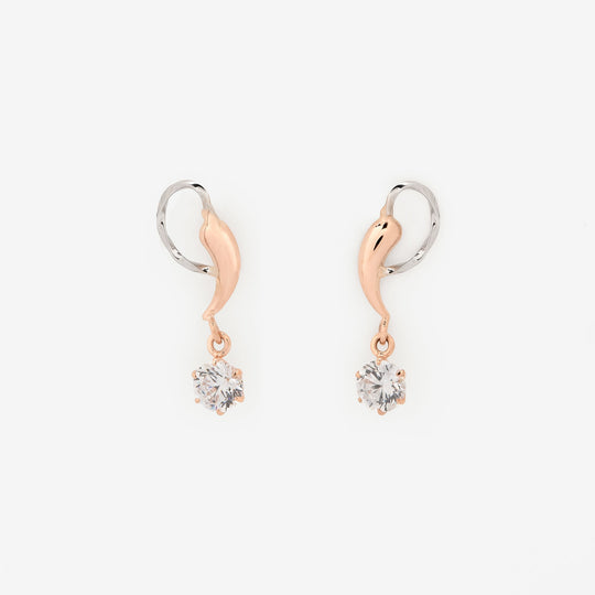 K10 ピンクゴールド/プラチナ キュービックジルコニア ピアス