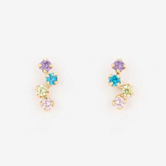 K10 イエローゴールド キュービックジルコニア ピアス