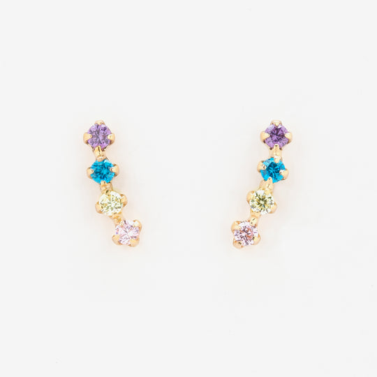 K10 イエローゴールド キュービックジルコニア ピアス