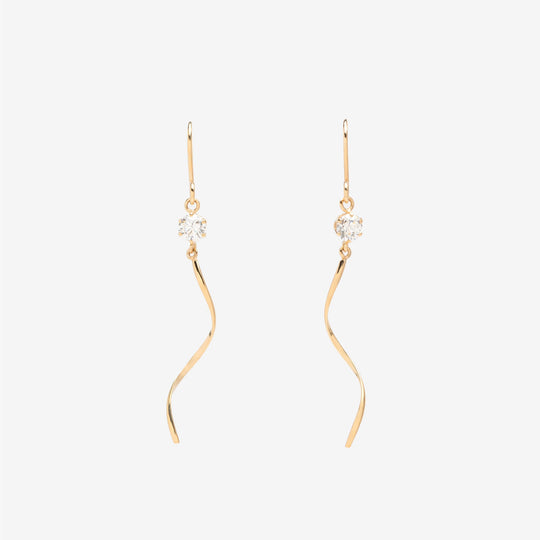 K10 イエローゴールド キュービックジルコニア フック ピアス