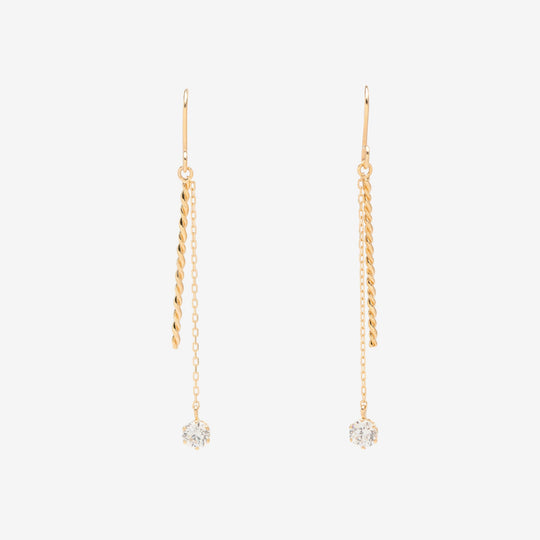 K10 イエローゴールド キュービックジルコニア フック ピアス