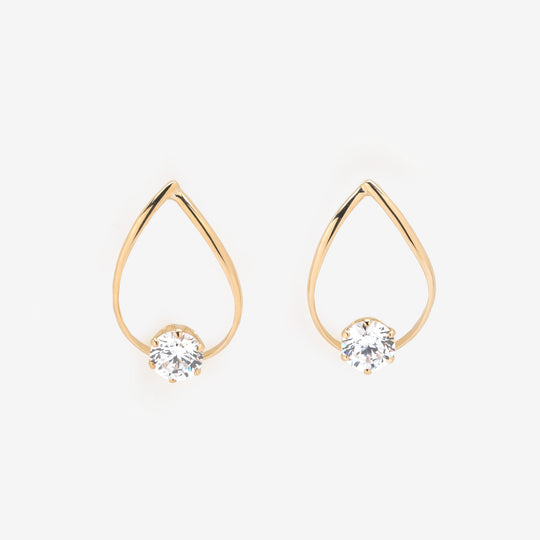 K10 イエローゴールド キュービックジルコニア しずく ピアス