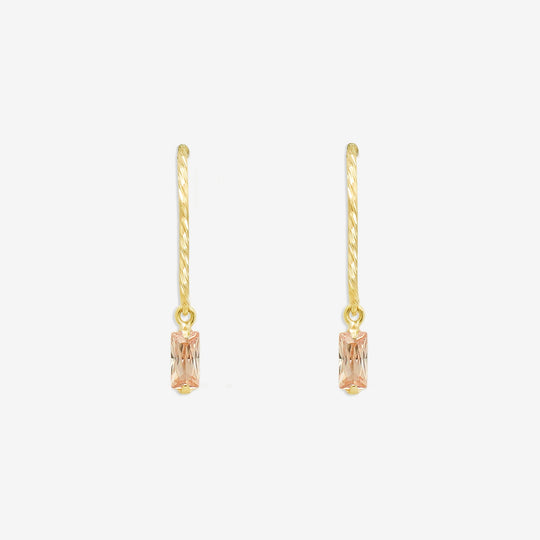 K10 イエローゴールド キュービックジルコニア フック ピアス