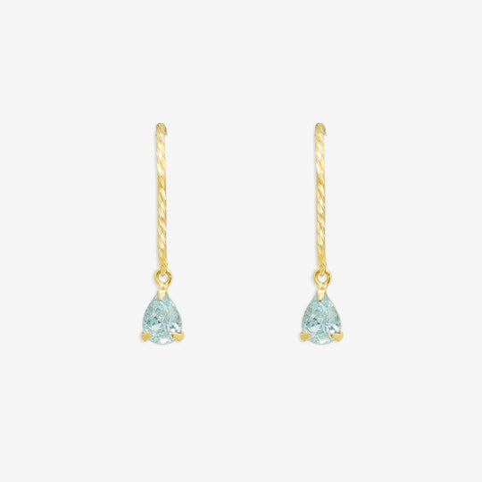 K10 イエローゴールド キュービックジルコニア しずく フック ピアス