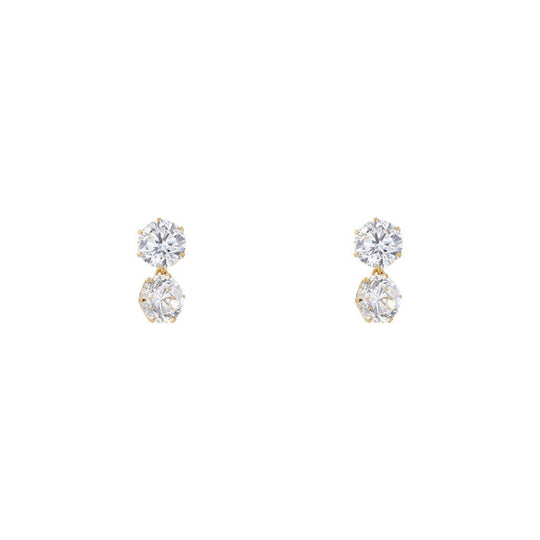 K18 イエローゴールド キュービックジルコニア ピアス