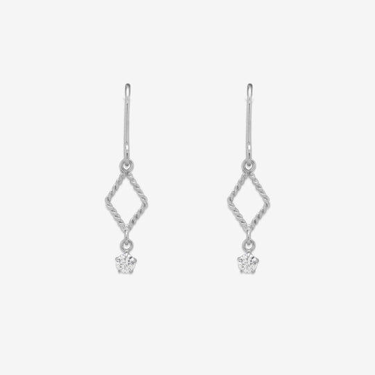 ★今だけ送料無料！★K10 ホワイトゴールド キュービックジルコニア フック ピアス