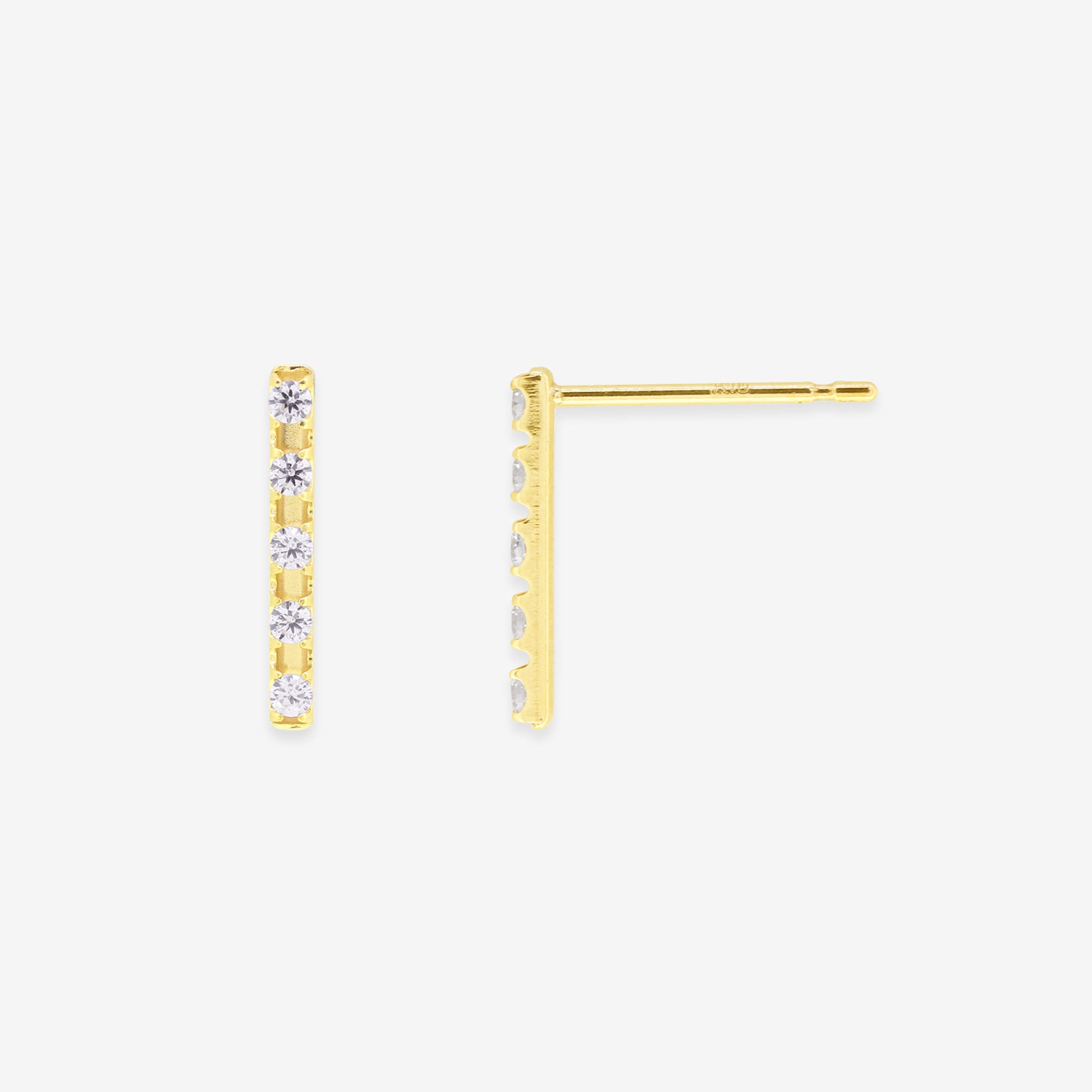 K10 イエローゴールド キュービックジルコニア ピアス