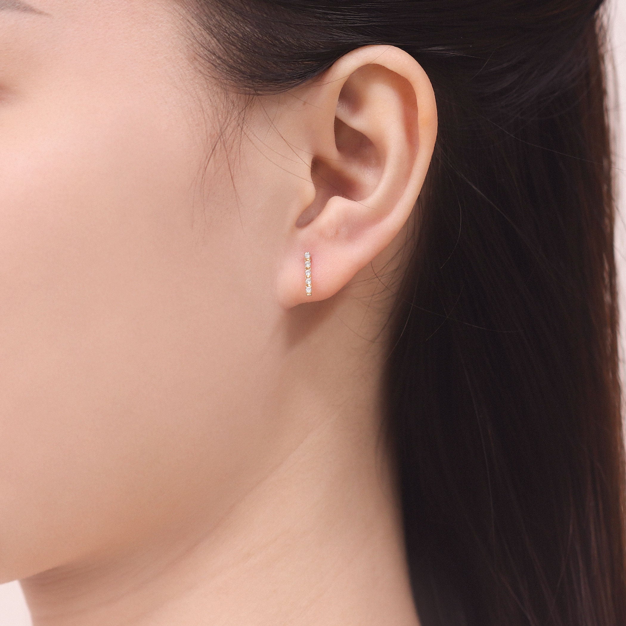 K10 イエローゴールド キュービックジルコニア ピアス