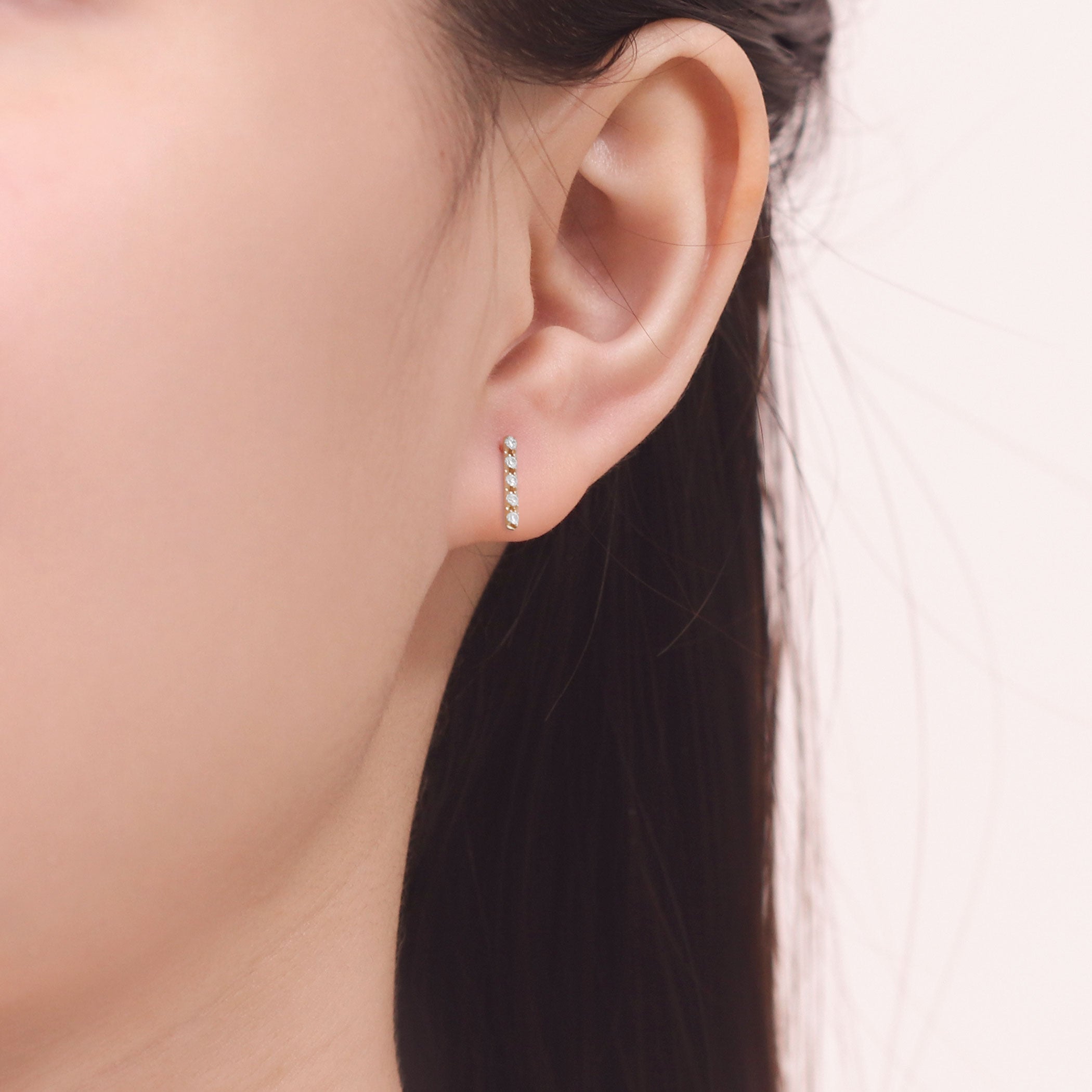 K10 イエローゴールド キュービックジルコニア ピアス