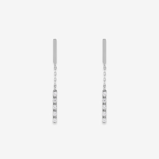 K10 ホワイトゴールド キュービックジルコニア ピアス