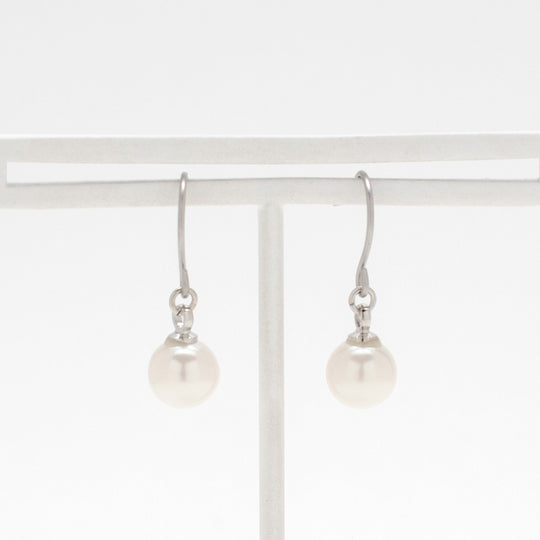 ★今だけ送料無料！★真鍮 パール チタンポスト フック ピアス