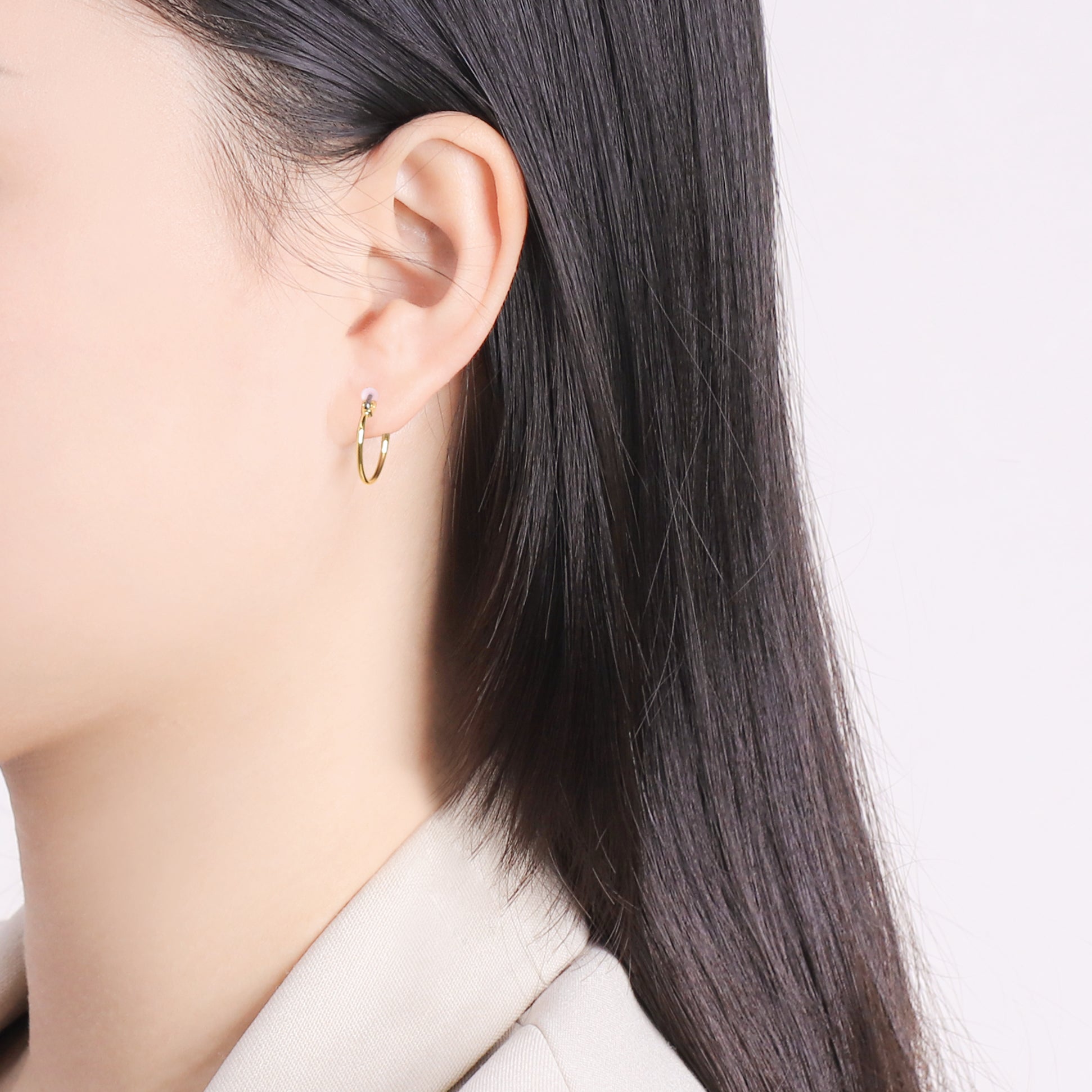 フープ ピアス（ポスト チタン）（15mm）