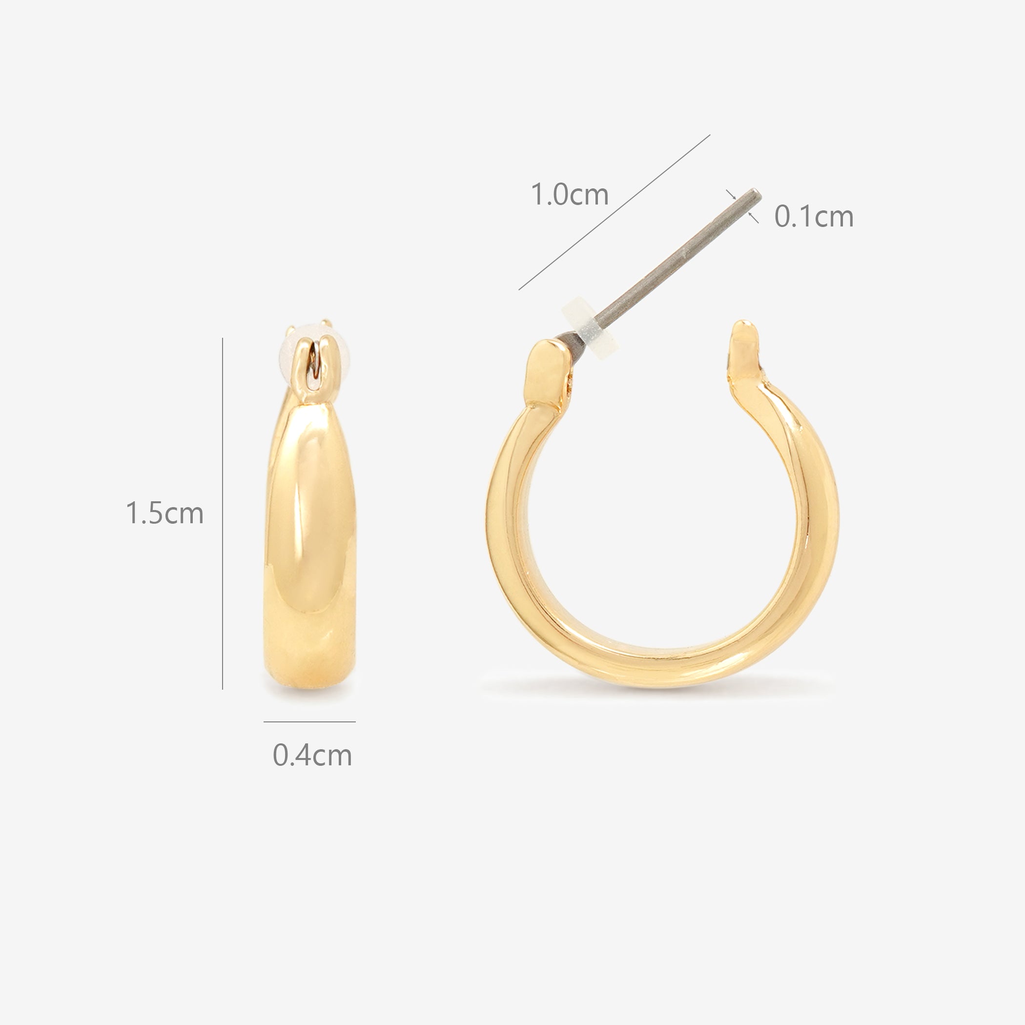 フープ ピアス（ポスト チタン）（15mm）