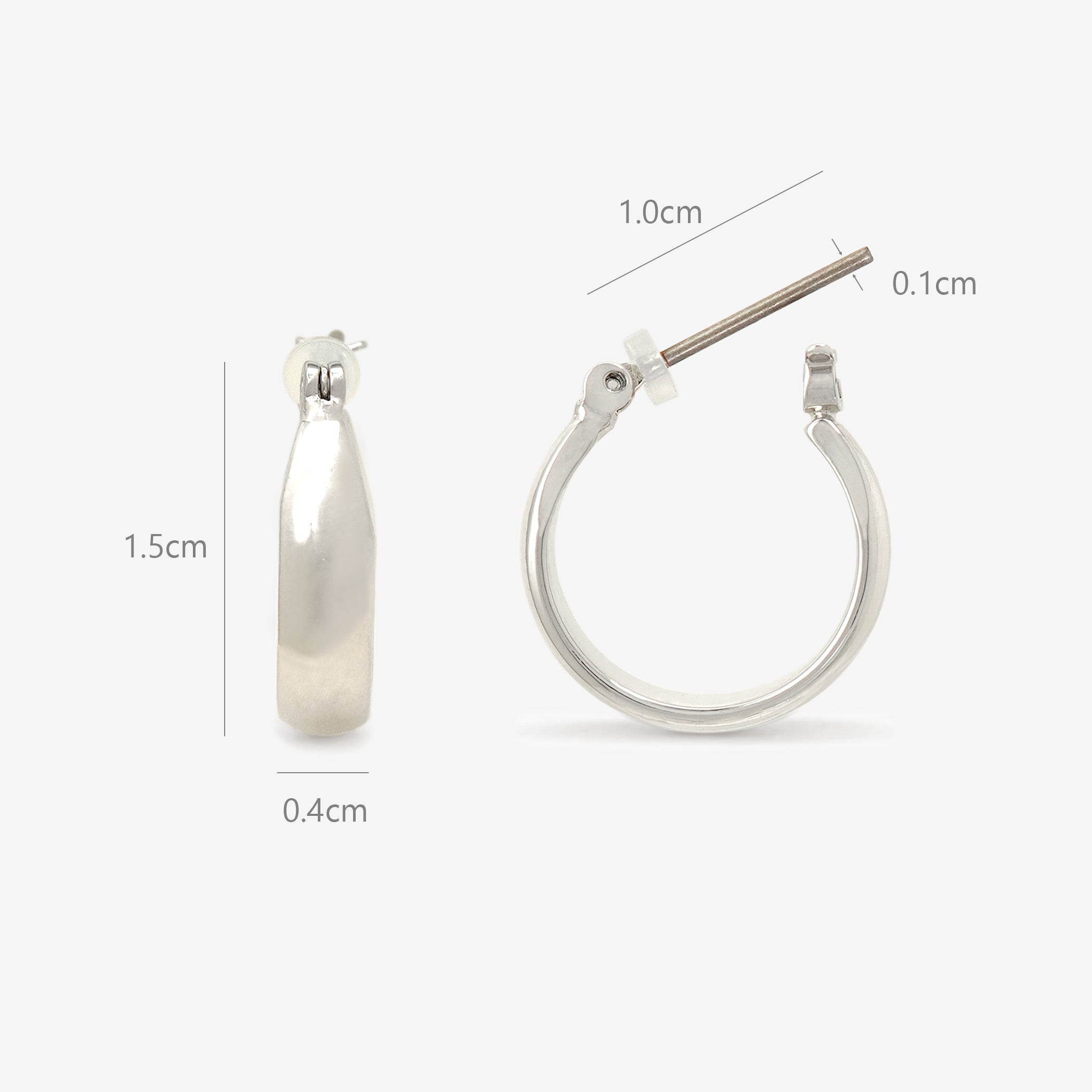 フープ ピアス（ポスト チタン）（15mm）