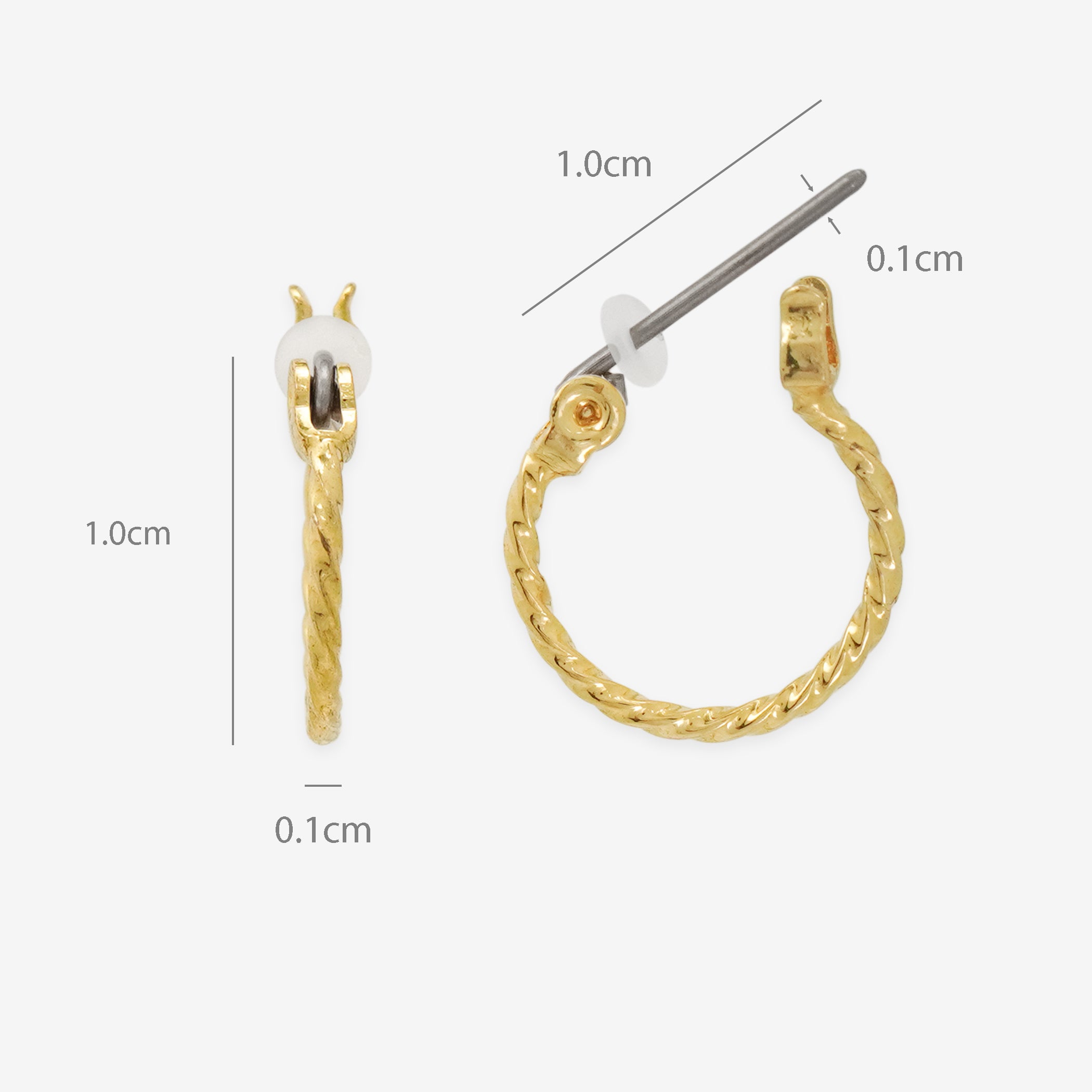 フープ ピアス（ポスト チタン）（10mm）