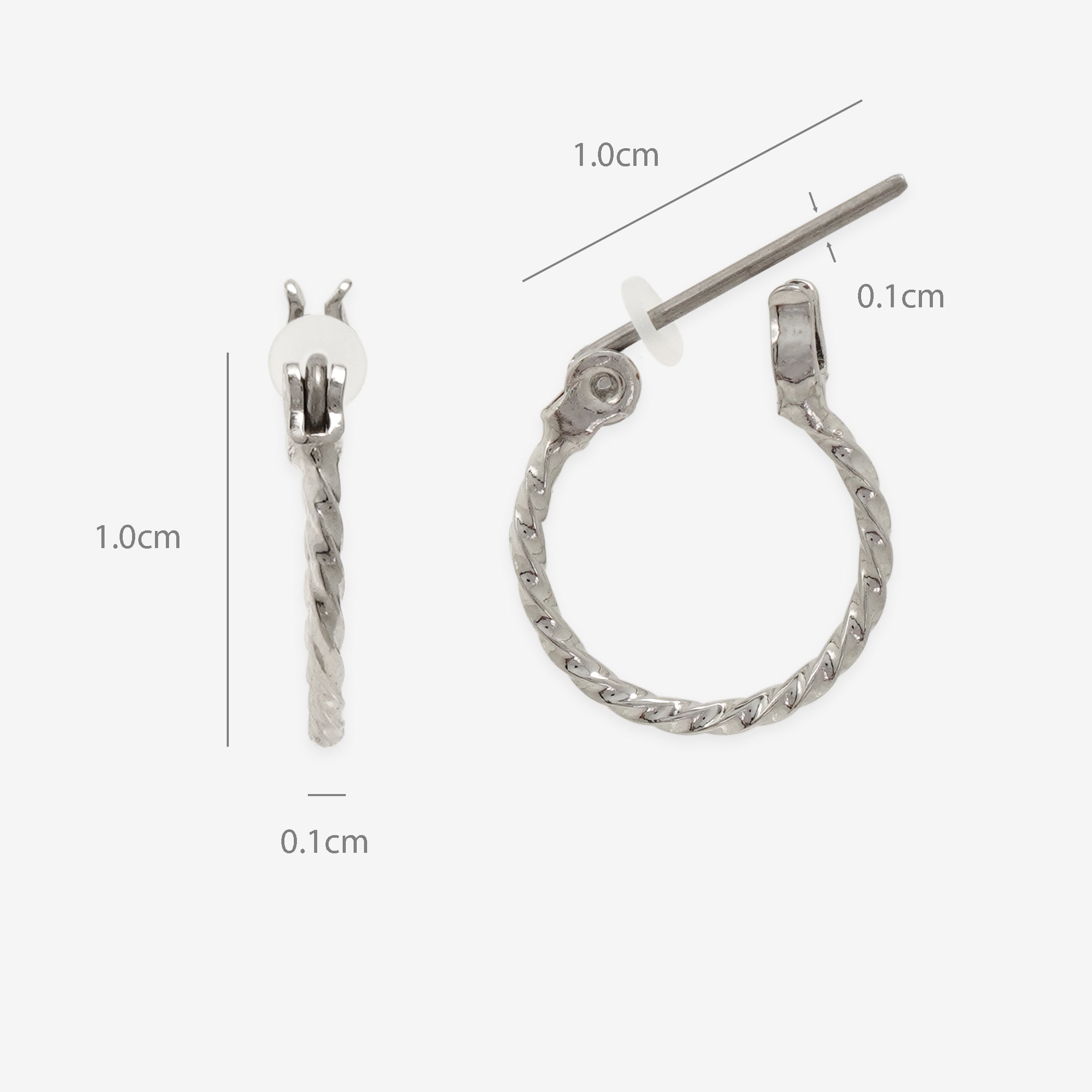 フープ ピアス（ポスト チタン）（10mm）