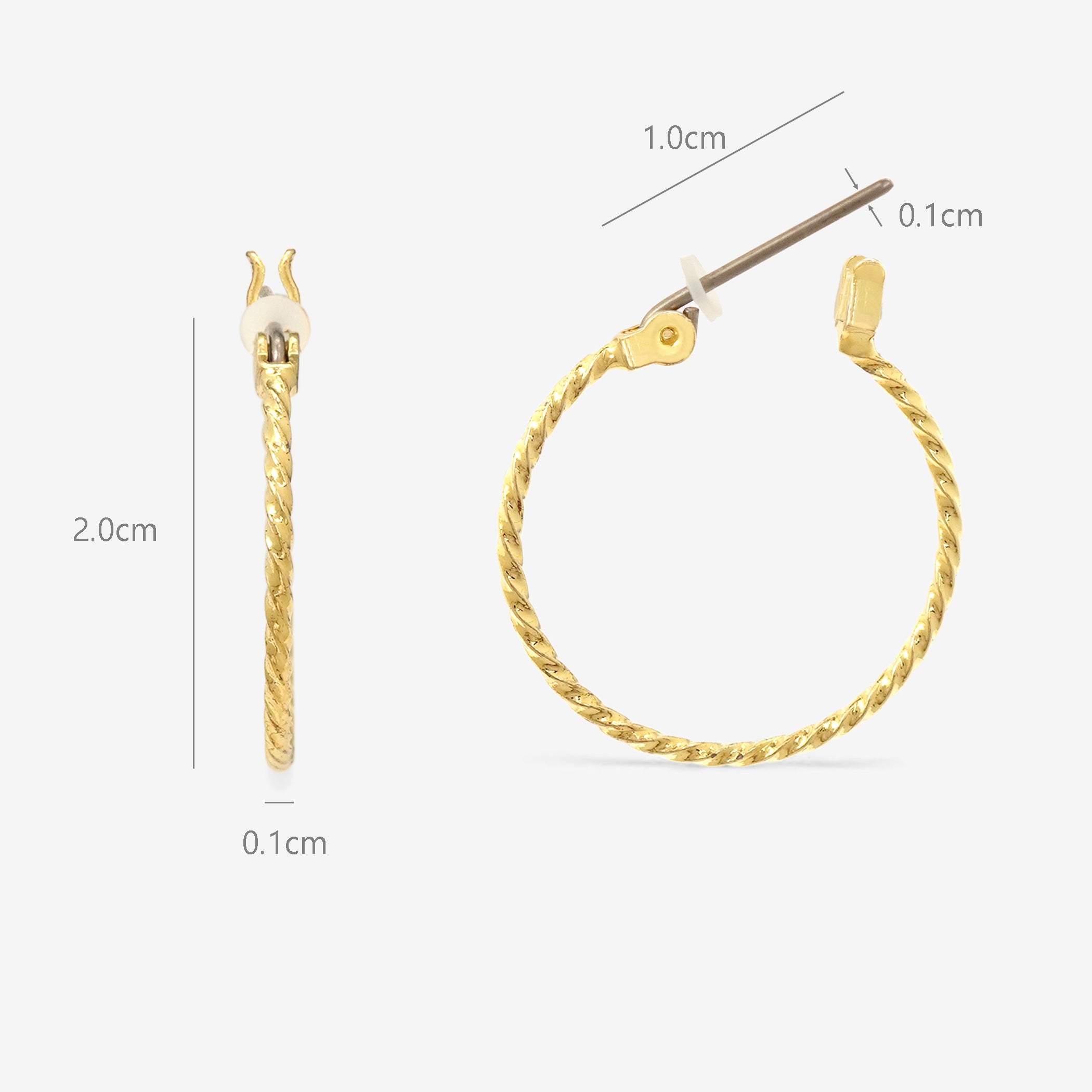 フープ ピアス（ポスト チタン）（20mm）
