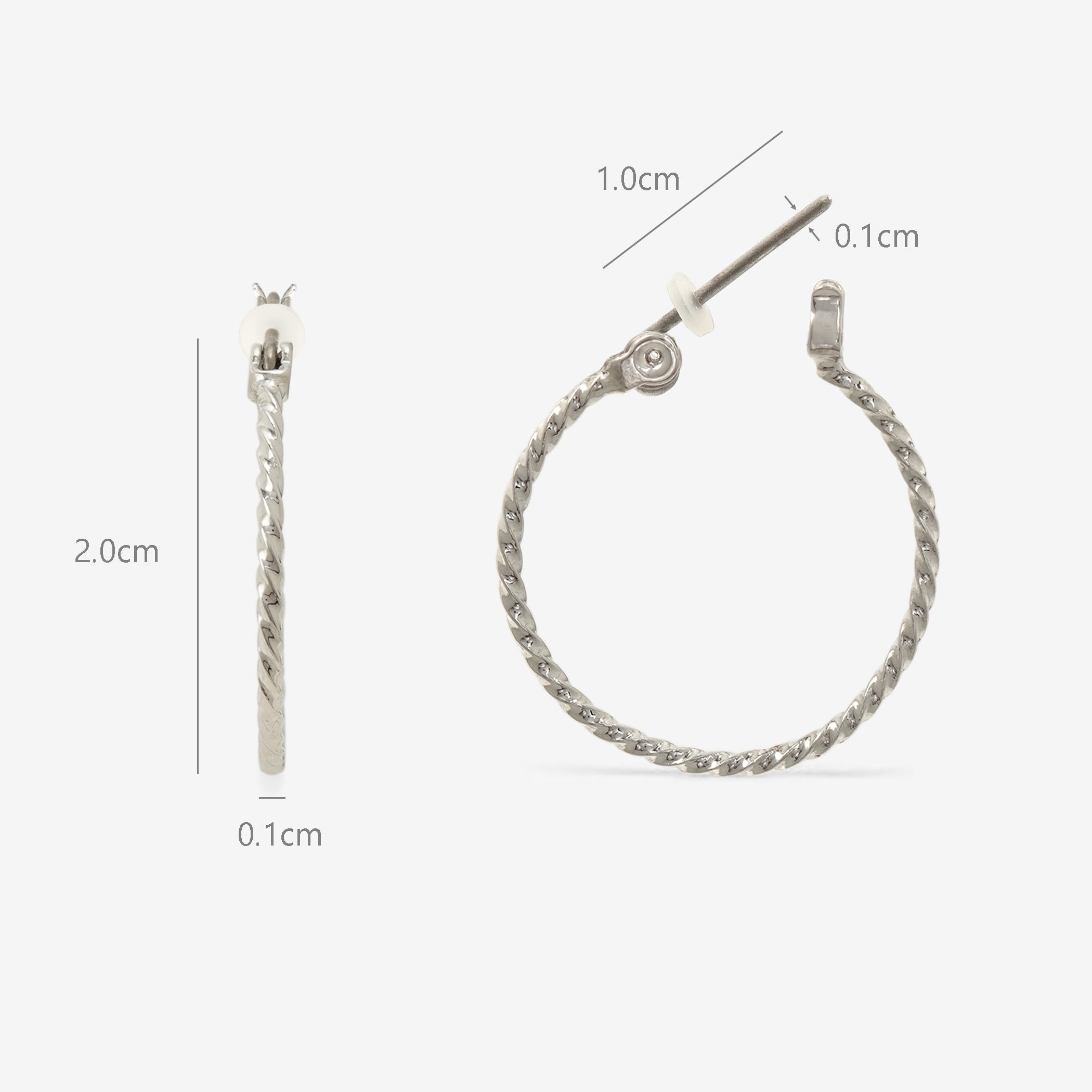 フープ ピアス（ポスト チタン）（20mm）