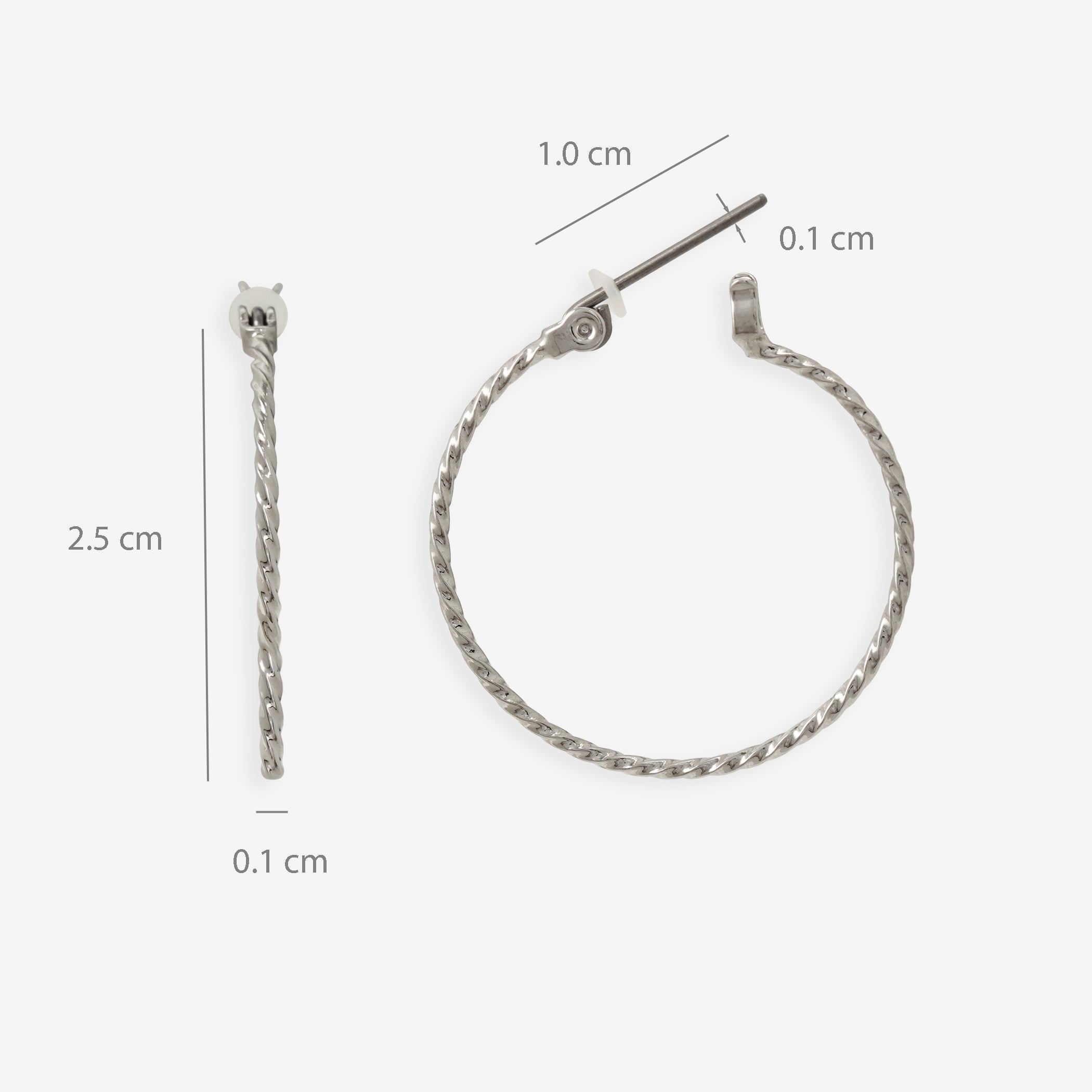 フープ ピアス（ポスト チタン）（25mm）