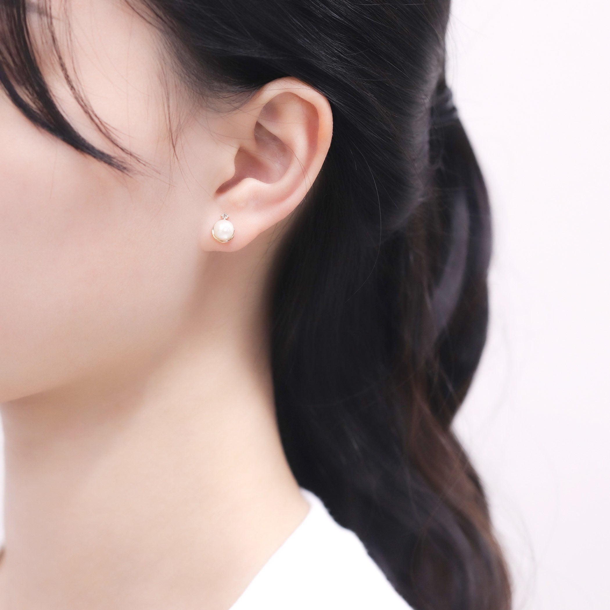 【期間限定セール】6月誕生石 K10 イエローゴールド あこや真珠 ピアス