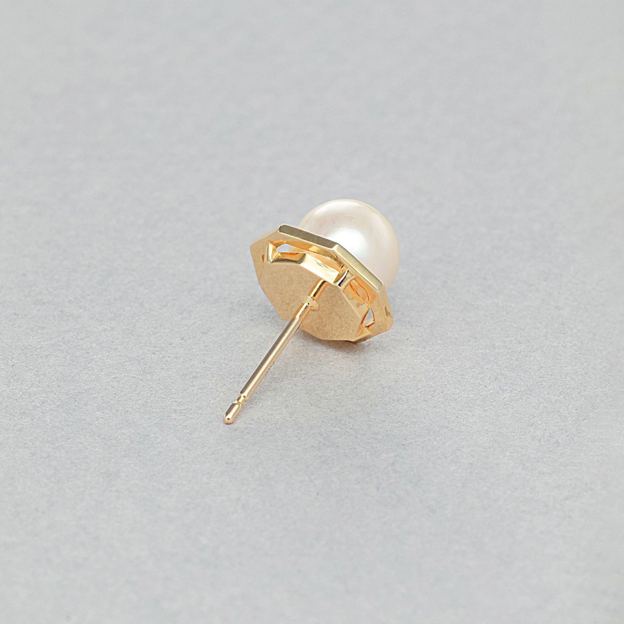 6月誕生石 K10 イエローゴールド あこや真珠 ピアス