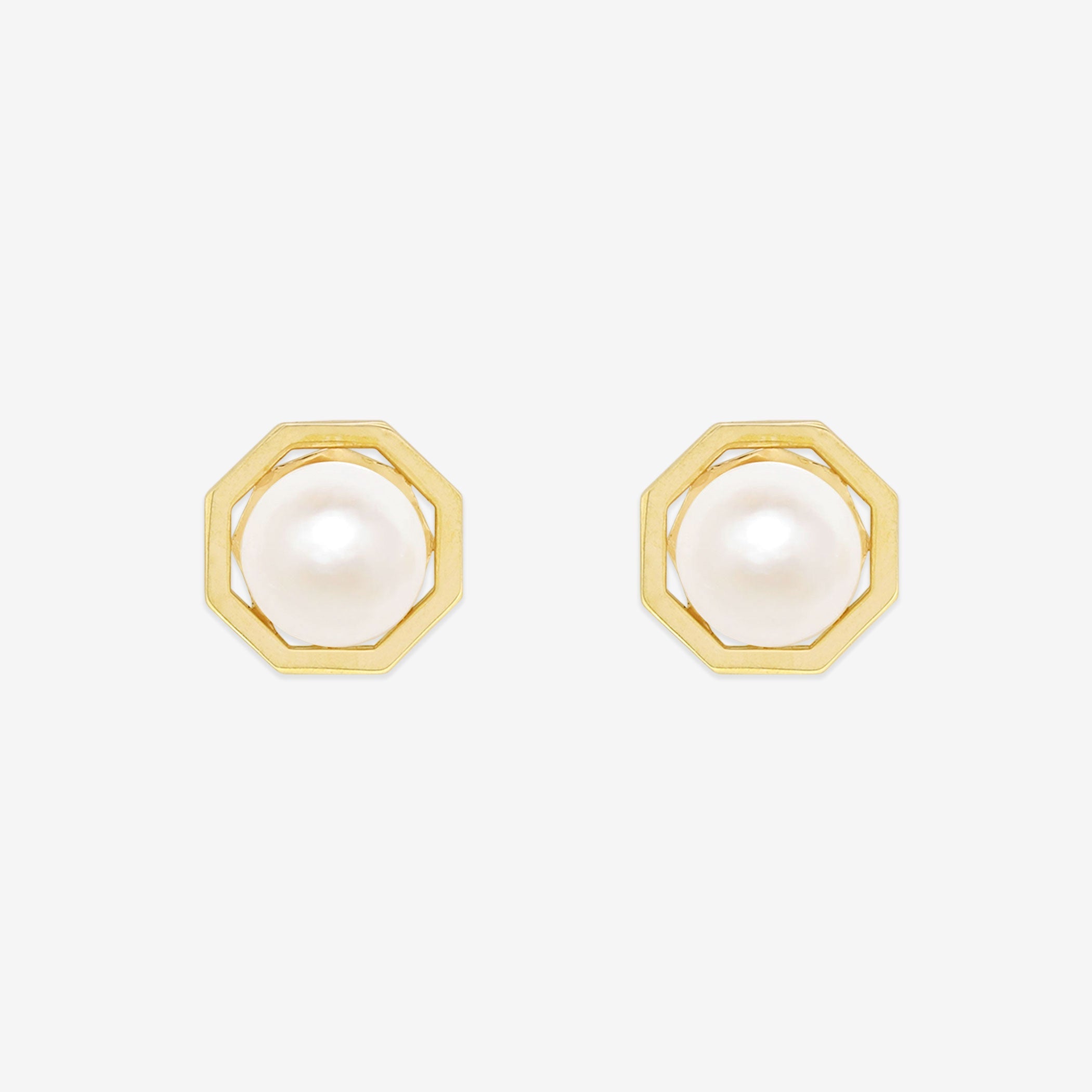 6月誕生石 K10 イエローゴールド あこや真珠 ピアス