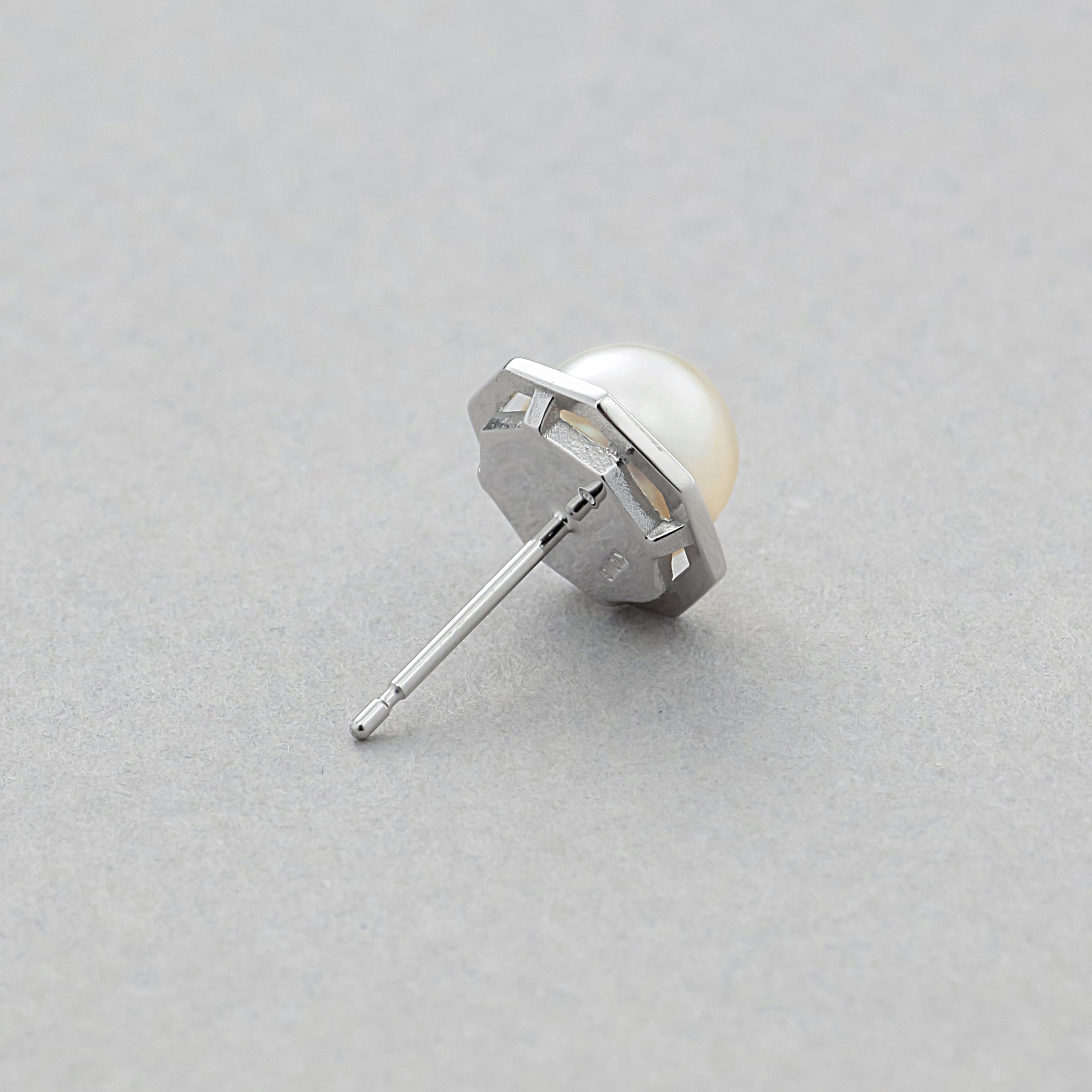 6月誕生石 K10 ホワイトゴールド あこや真珠 ピアス